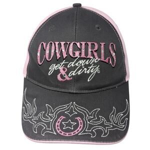 Cowgirls Get Down & Dirty Strapback Baseball Cap Multicolor One Size 6 Panel CSI
